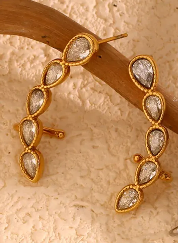 Gold_Waterdrop_Earclip_Stud_Earrings_For_Women